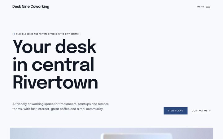 Clean style — coworking website