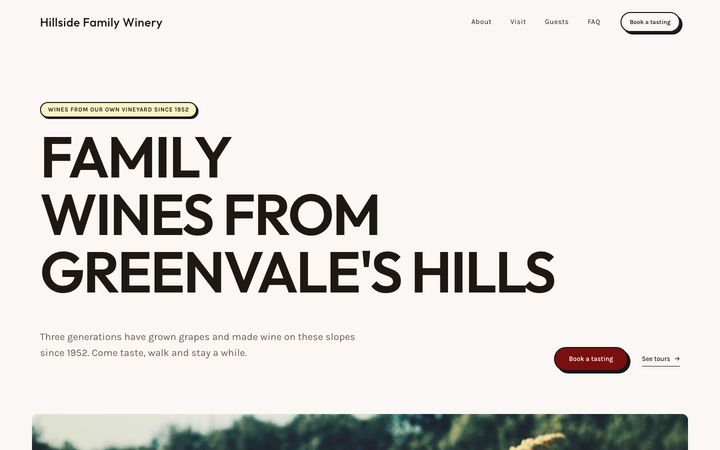 Playful style — winery website