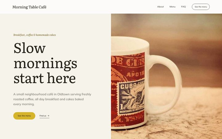 Natural style — café website