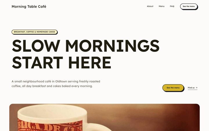 Playful style — café website